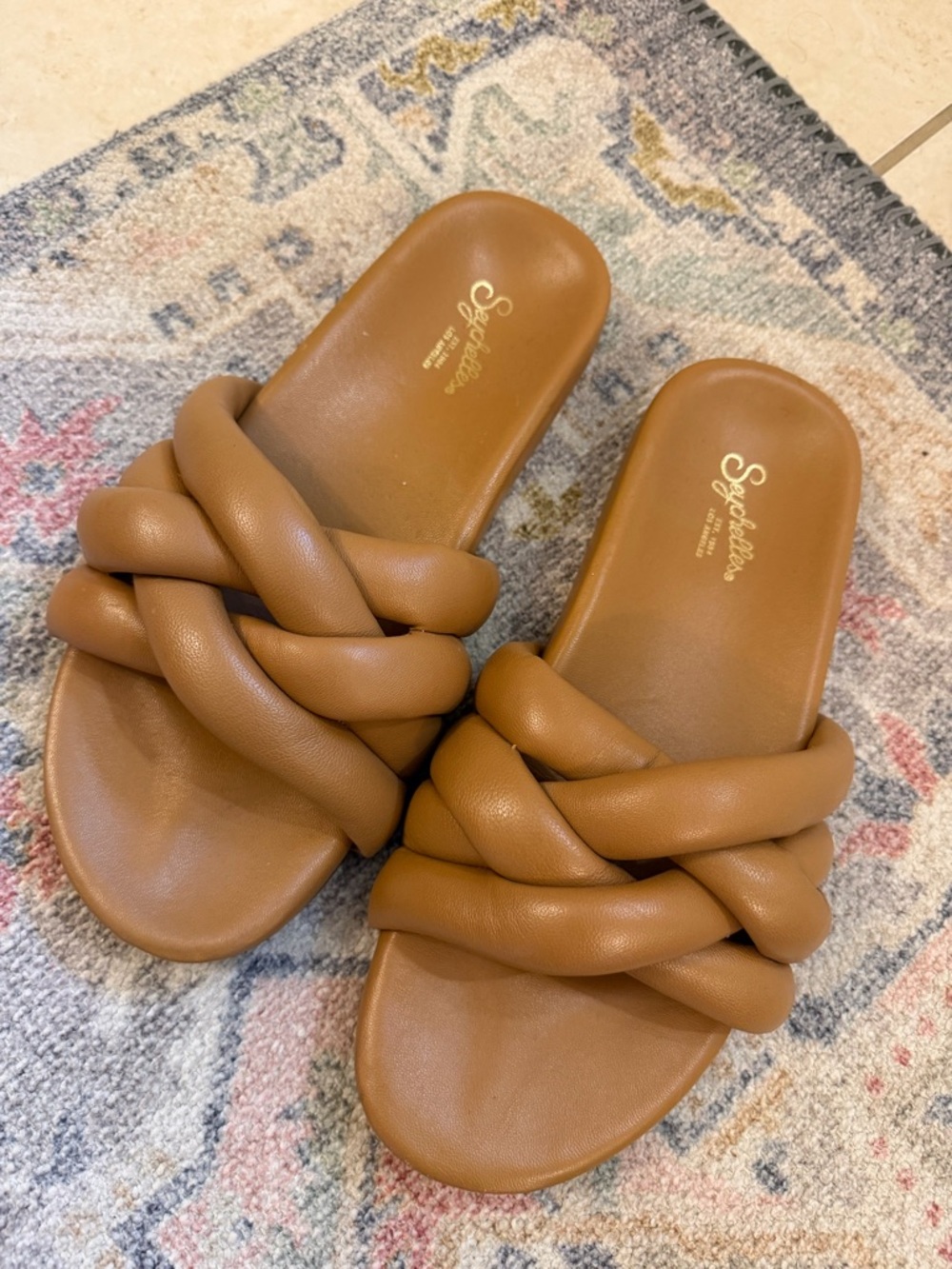 Seychelles Cognac Braided Slide Sandals